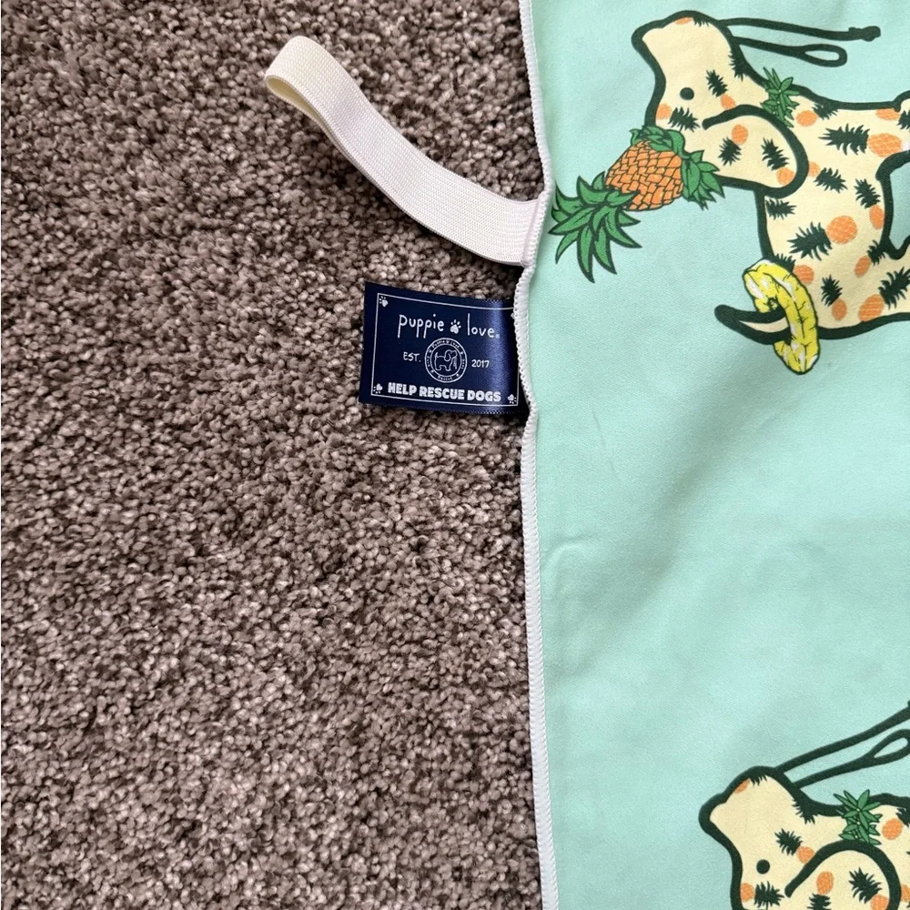 Puppy Love Pineapple Dog Beach Towel